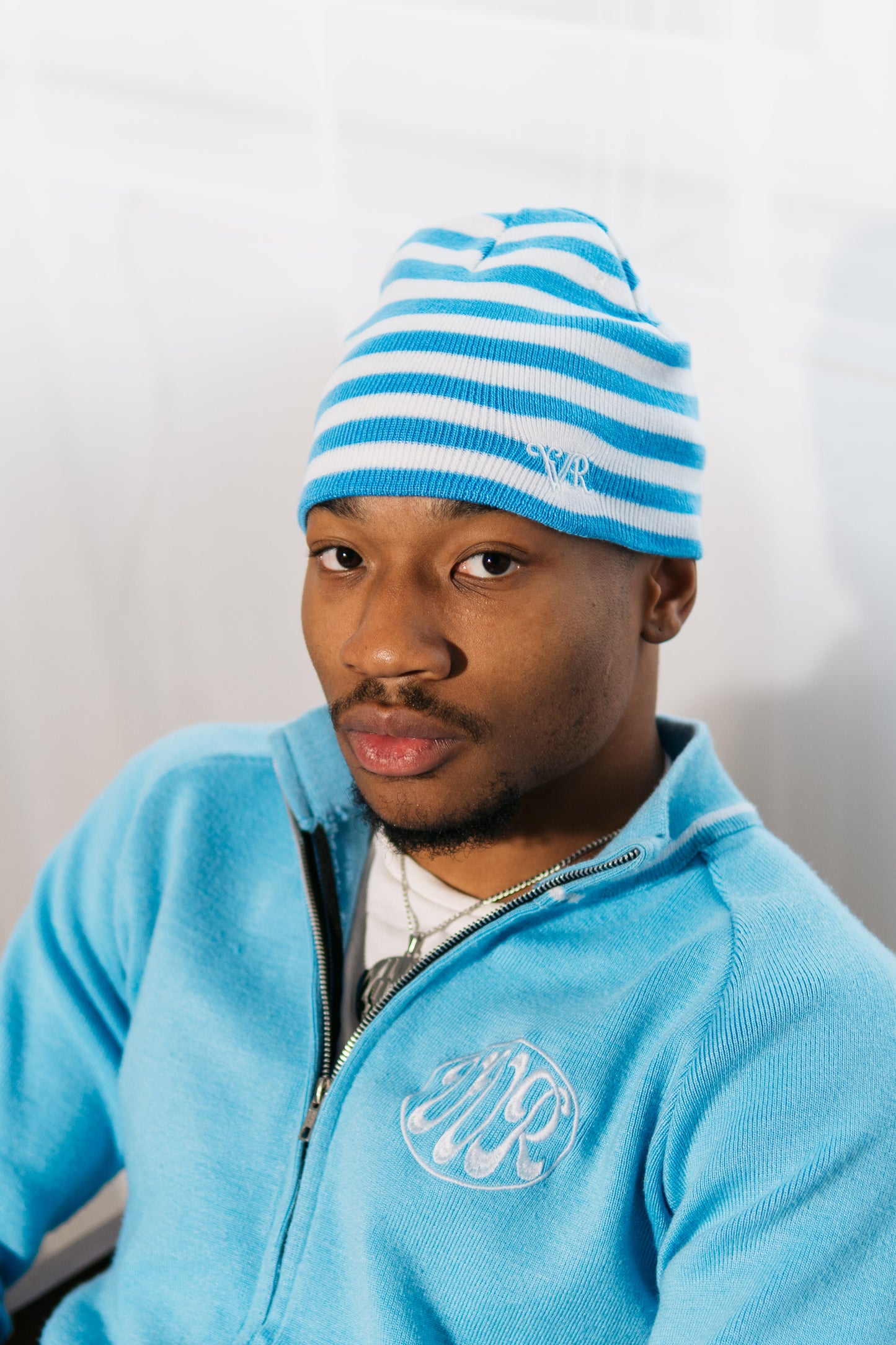 POLAR BLUE STRIPED BEANIE