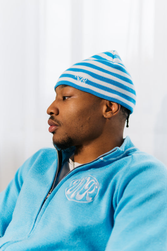 POLAR BLUE STRIPED BEANIE